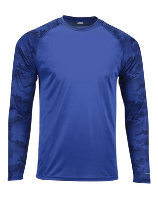 Unisex Cayman Performance Camo Colorblocked Long Sleeve T-Shirt