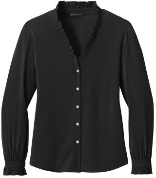 BB18011 - Ladies Long Sleeve Ruffle Collar Blouse