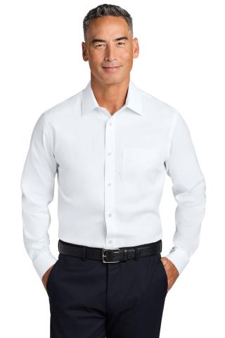Wrinkle Free Stretch Pinpoint Spread Collar Shirt