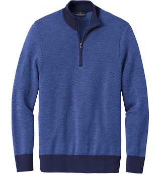 BB18412 - Washable Merino Birdseye 1/4-Zip Sweater