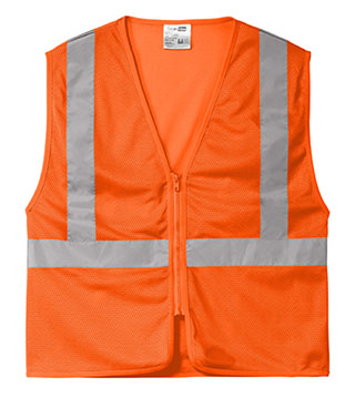 ANSI 107 Class 2 Economy Mesh Zippered Vest