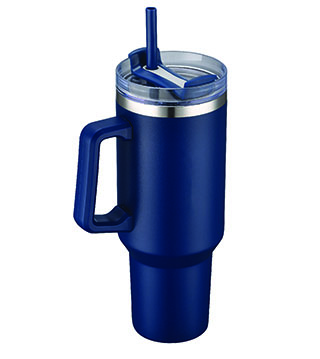 40 oz. Double Wall Tumbler with Handle and Straw - Navy