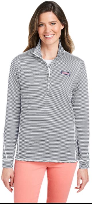 Ladies' Microstripe Sankaty Half-Zip Pullover