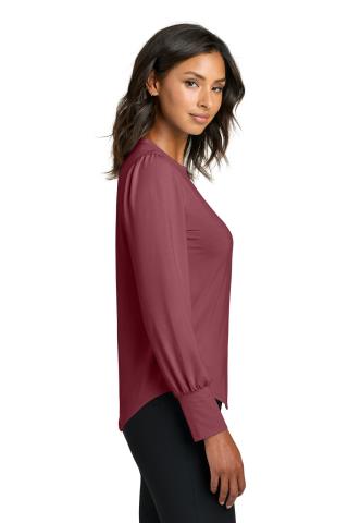 Ladies Stretch Jersey Long Sleeve Blouson Top